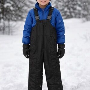 Boys Sport Essentials Black Snow Bibs Winter Snow Pants Size Small
